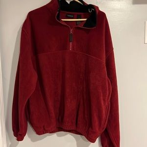 Van Heusen 1/4 zip pullover, maroon/dark red, large